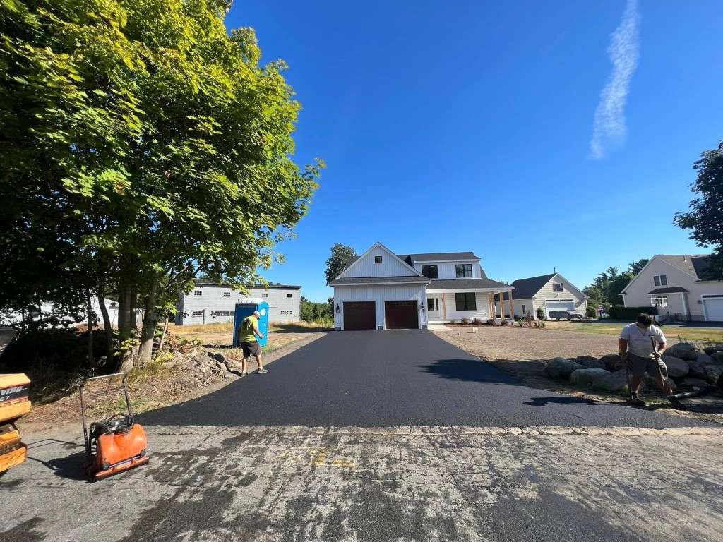 Asphalt paving in residential neighborhood